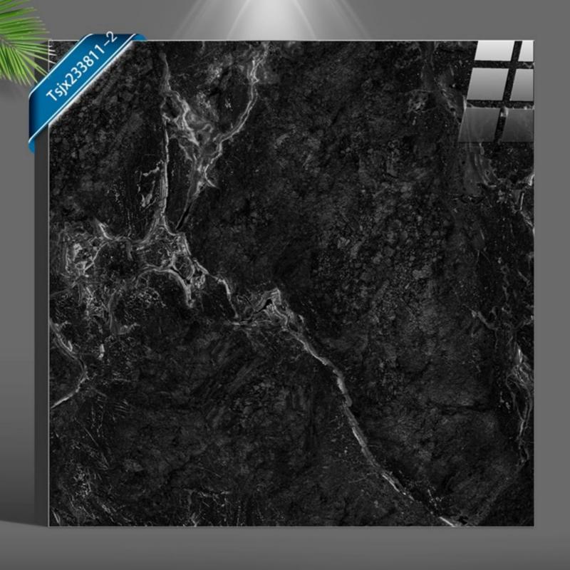 Black Marble Look Porcelain Floor Tile