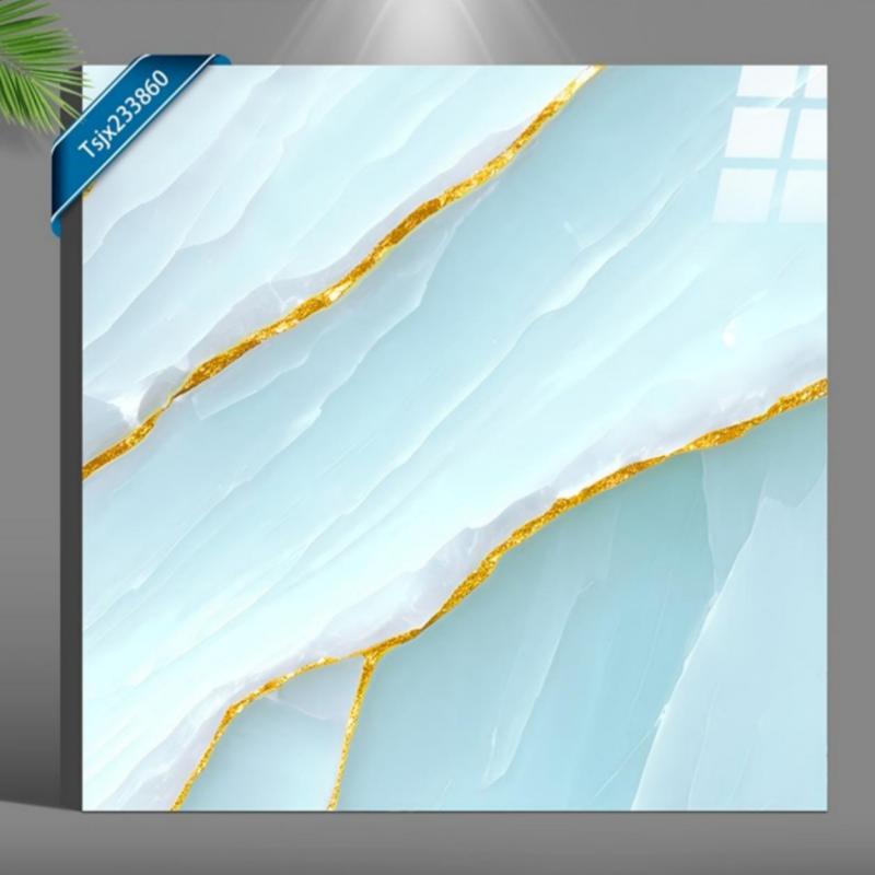 Light Blue Glossy Waterproof Ceramic Tile