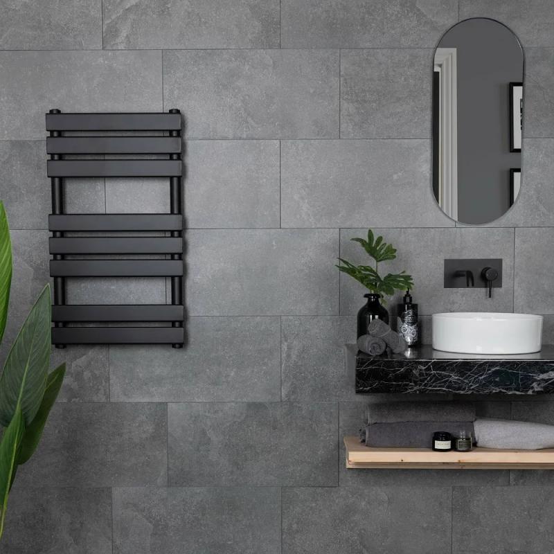 modern gray matte porcelain bathroom tile