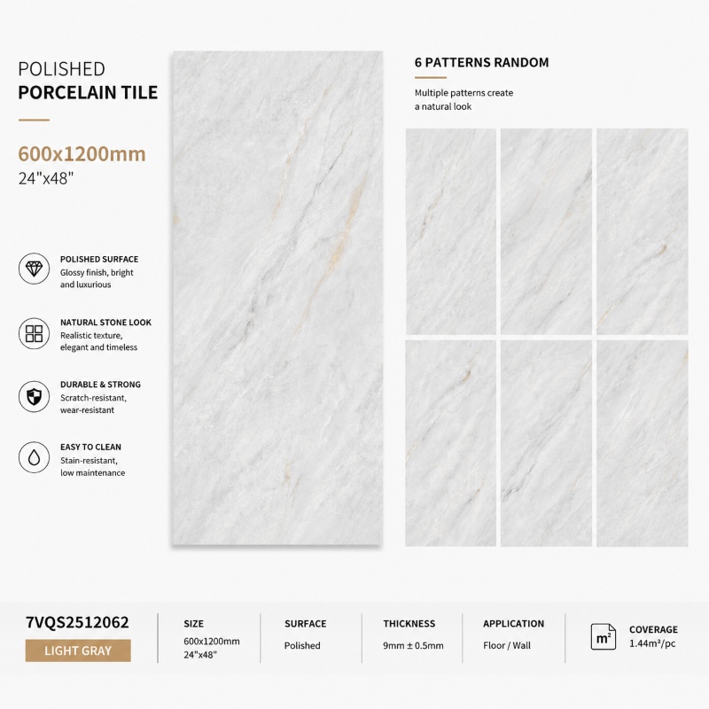 OEM ODM Light Grey Ceramic Tile