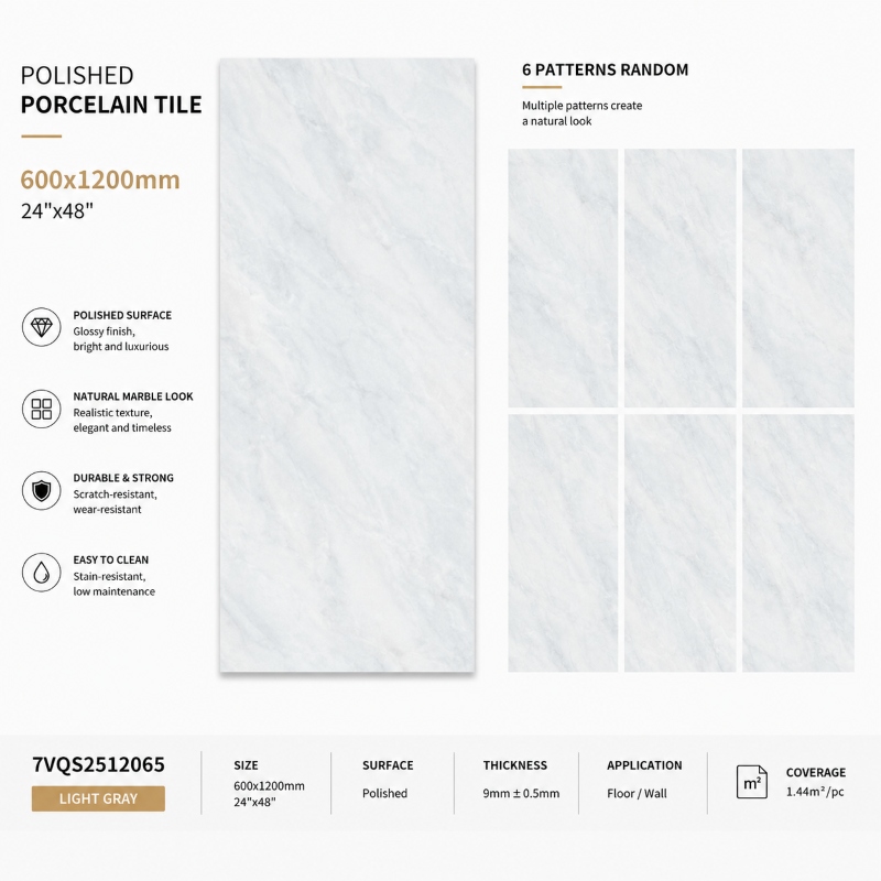Modern Style Light Grey Ceramic Tile