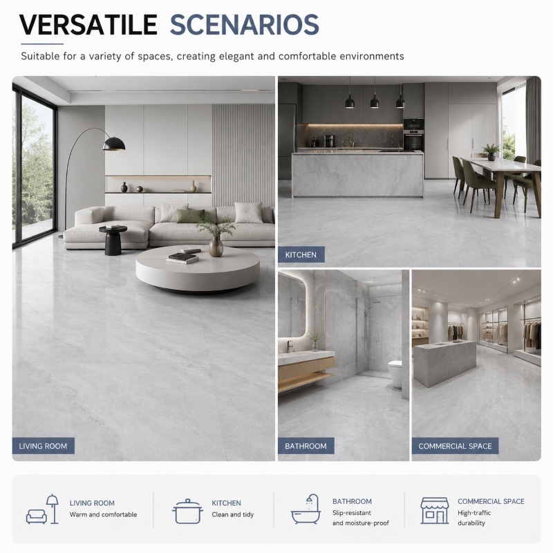 Wholesale Grey Polished Porcelain Tile