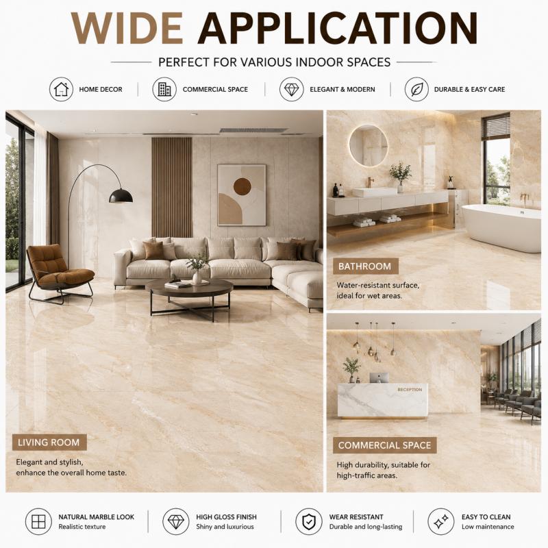 Smooth Finish Beige Interior Wall Tile
