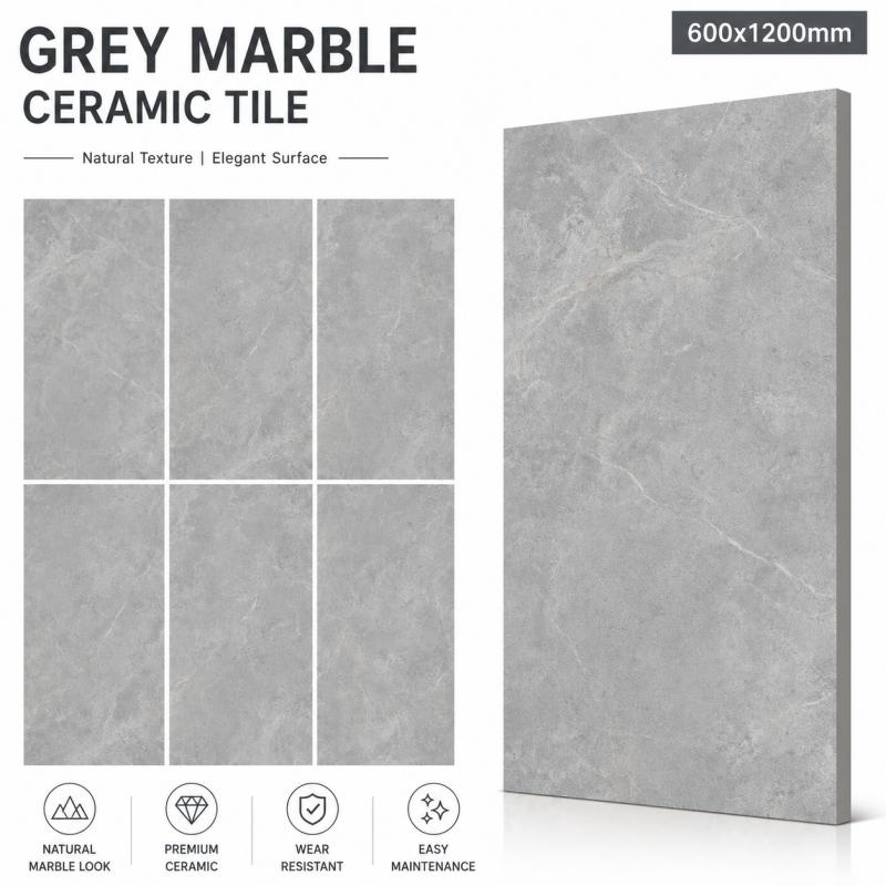 Grey Polished Surface Home Interior Tile