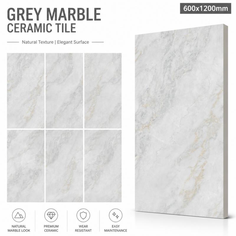 Modern Grey Large Format Floor Tile