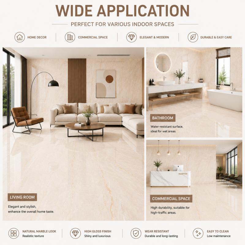 OEM ODM Beige Glossy Ceramic Tile