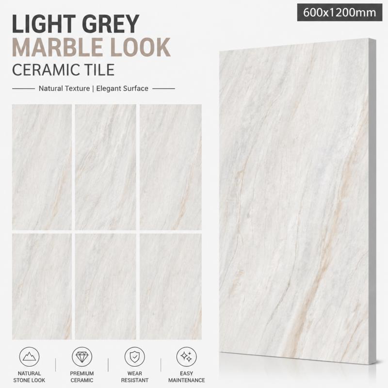 Light Grey Polished Interior Floor Tile