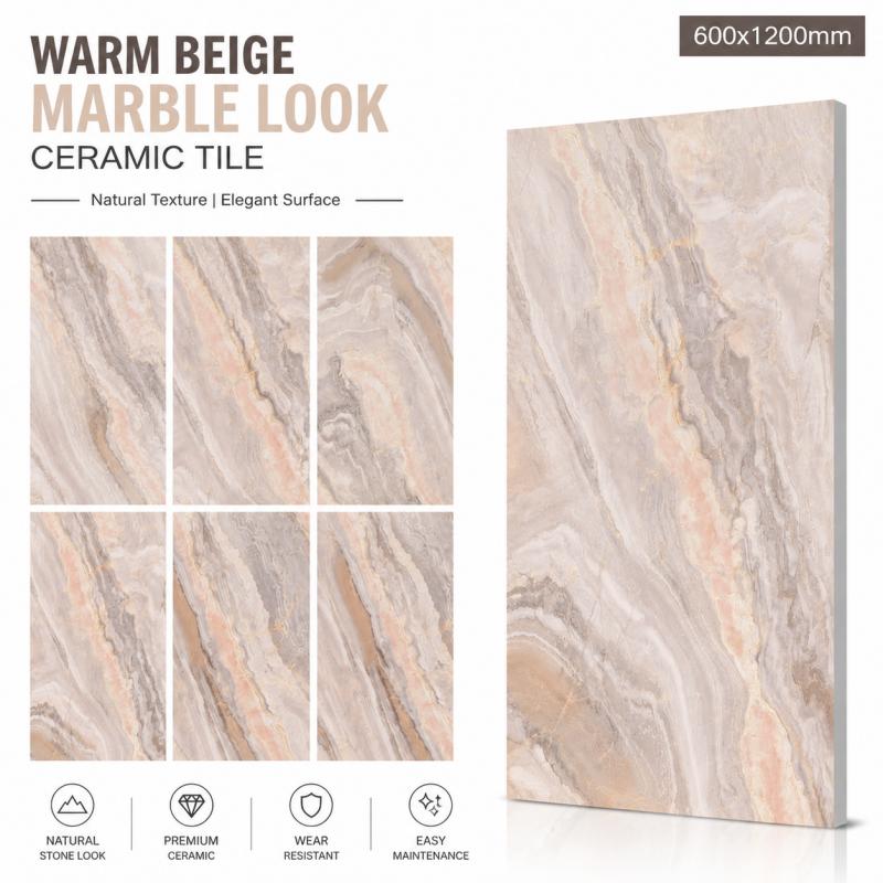 Soft Beige Elegant Interior Floor Tile