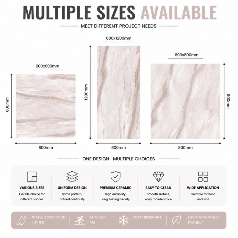 Custom Size Beige Polished Wall Tile