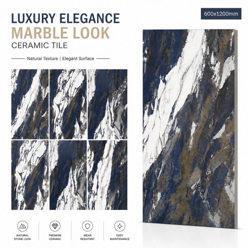 Factory Direct Blue White Porcelain Floor Tile
