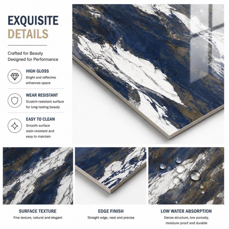Custom Size Luxury Porcelain Interior Tile