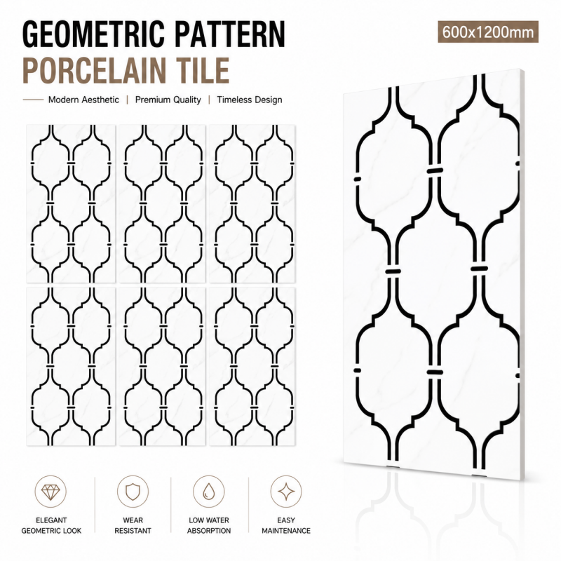 High Gloss Geometric Porcelain Floor Tile