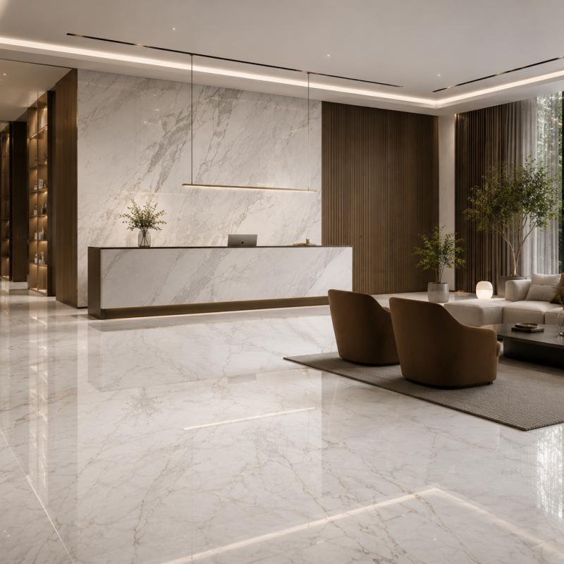 بلاط البورسلين ذو مظهر الرخام: لماذا يحظى بشعبية في مشاريع التصميم الداخلي الحديثة