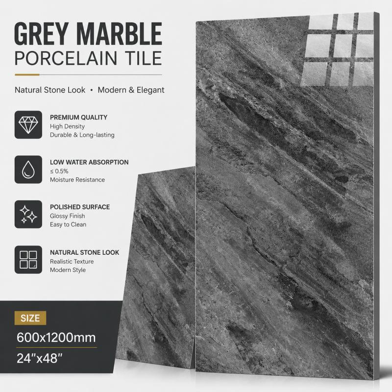 China Factory Grey Porcelain Floor Tile