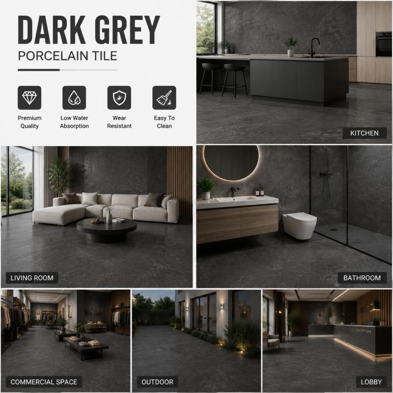 Grey Natural Stone Effect Ceramic Tile