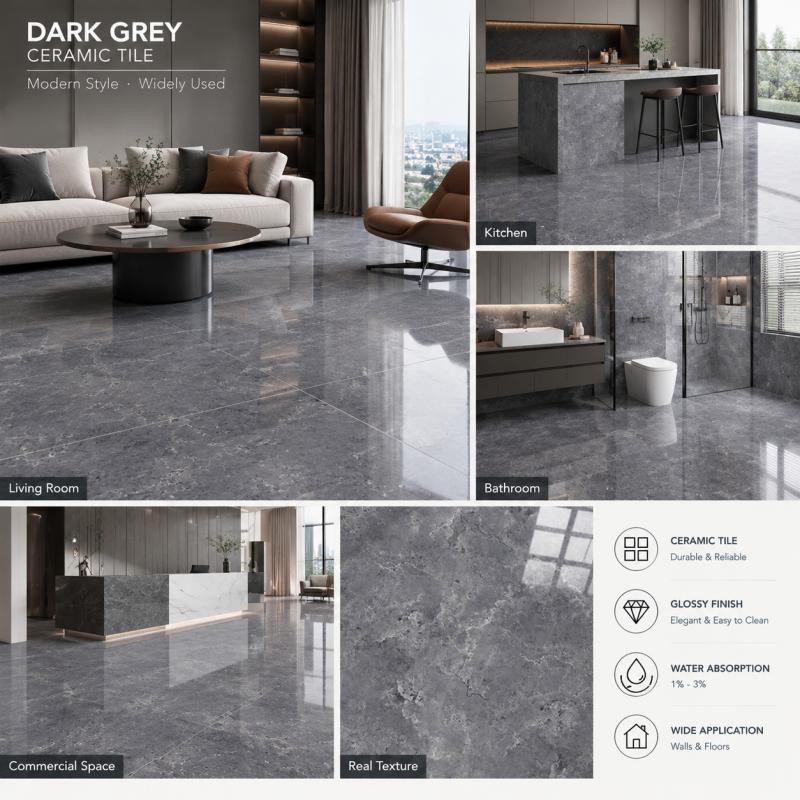 ODM Custom Glossy Grey Floor Tile ODM Custom Glossy Grey Floor Tile