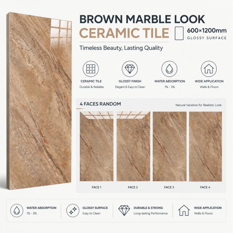 China Factory Brown Glossy Ceramic Tile China Factory Brown Glossy Ceramic Tile
